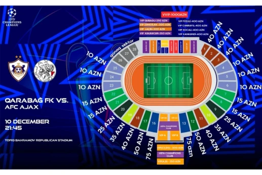 "Qarabağ" - "Ayaks" oyununun biletləri satışa çıxarılıb