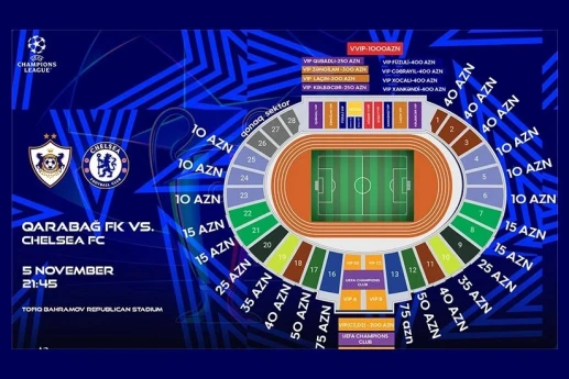 ÇL: "Qarabağ" - "Çelsi" oyununun biletləri satışa çıxarılıb