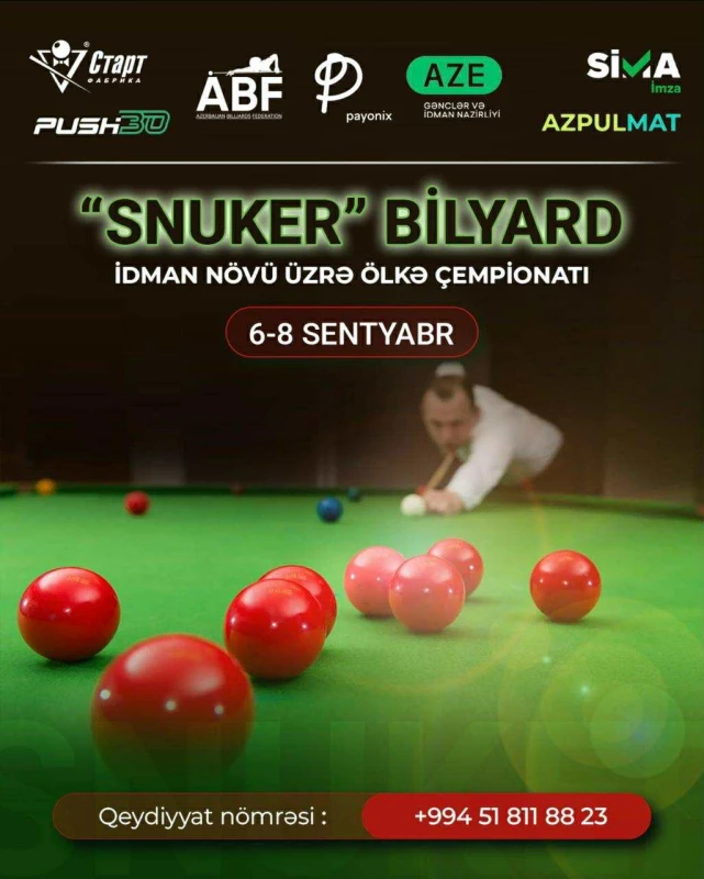 Bilyardın "Snuker" növü üzrə ölkə çempionatının qalibləri bəlli olub - FOTO 