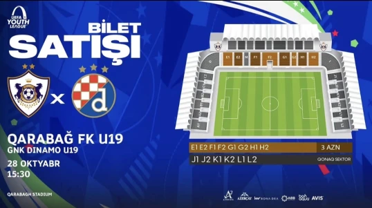 “Qarabağ” – “Dinamo” oyununun biletləri satışa çıxarılıb